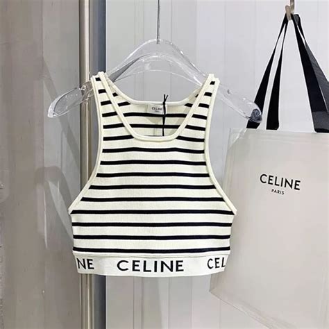 celine crop top shirt|celine triomphe cropped top.